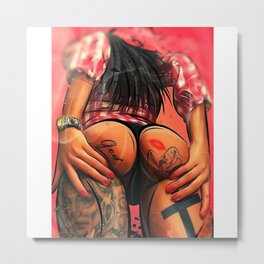 tattoo women Metal Print | Stily, Street, Drugs, Boy, Guns, Black, Cannabis, Money, Moda, Bang 