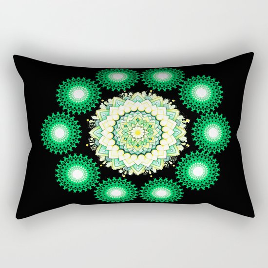 Anahata Flower in the Night Rectangular Pillow