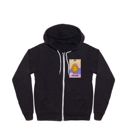 Retro Tarot Card The Sun XIX Zip Hoodie