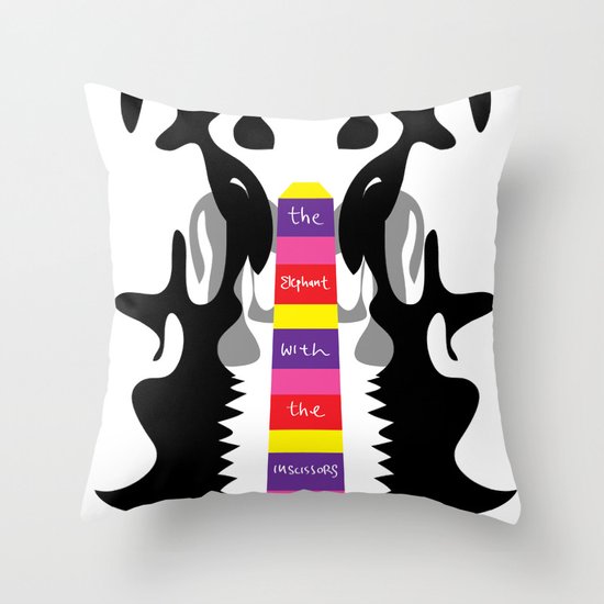 The elephant with the inscissors tusk. Throw Pillow