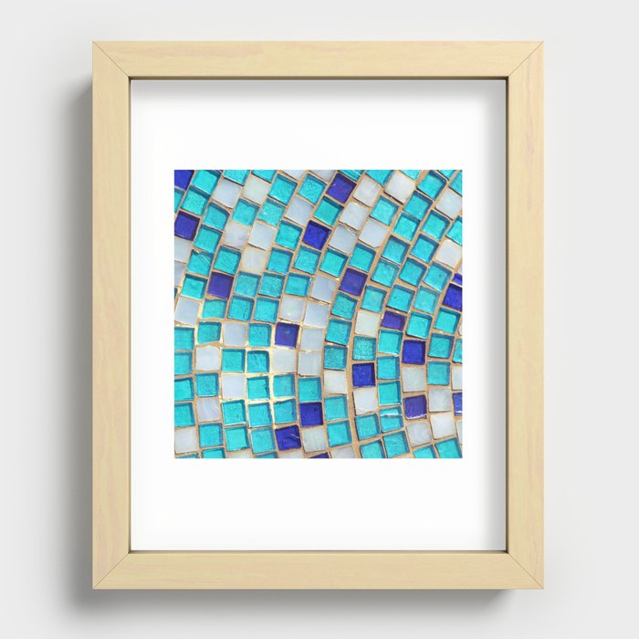 Blue Tiles - an abstract photograph. Recessed Framed Print