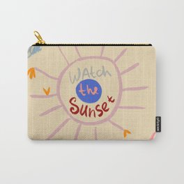WATCH THE SUNSET Carry-All Pouch | Energy, Bright, Universe, Type, Pink, Curated, Drawing, Positive, Space, Colourful 