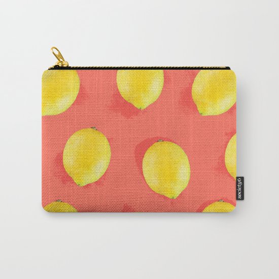 Watercolor Lemons Carry-All Pouch