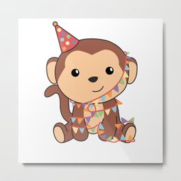 Monkey Birthday For Children A Birthday Metal Print