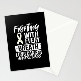 Lung Cancer Ribbon White Awareness Survivor Stationery Card