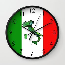 Map of Italy and Italian Flag Wall Clock