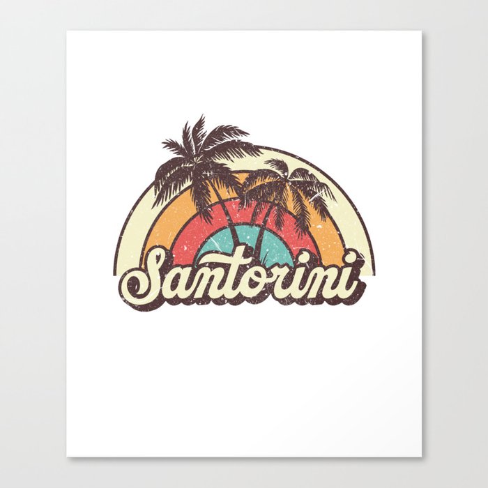 Santorini beach city Canvas Print