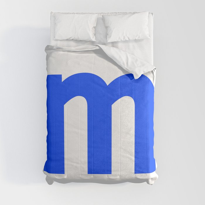 letter M (Blue & White) Comforter