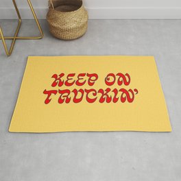 Keep on Truckin yellow Area & Throw Rug