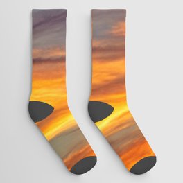 Marbled Sunset Clouds Skyscape Natural Abstract Socks
