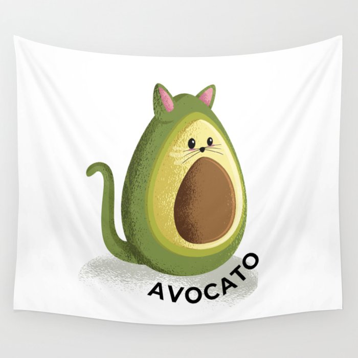 Avocado cat Wall Tapestry
