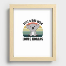 Just a Boy Who Loves Koalas - Cute Koala Recessed Framed Print