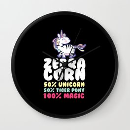 Zebracorn Unicorn Kids Stripes Wall Clock