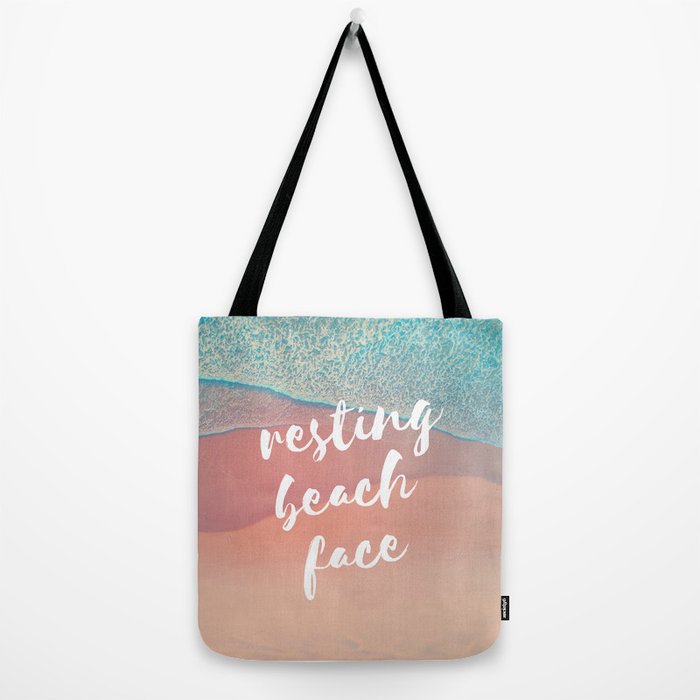 Resting BEACH Face Tote Bag by The Happy Project Society6