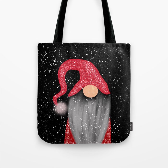 Red gnome  snowed in Tote Bag