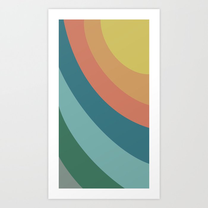 Mid-Century Modern Retro Sun Rays  Art Print