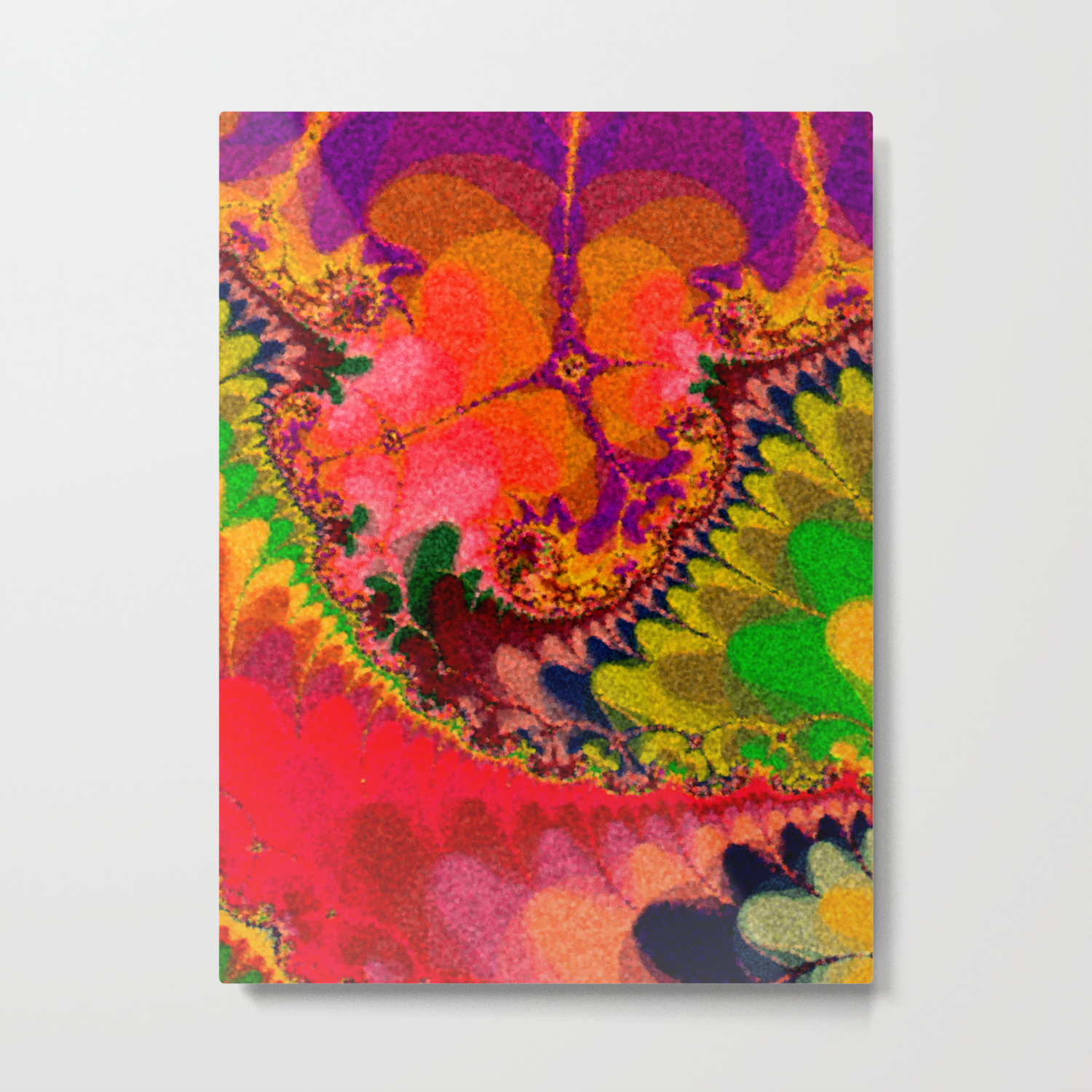 Abstract Art Watercolor Art Minimalist Poter Red Green Metal Print