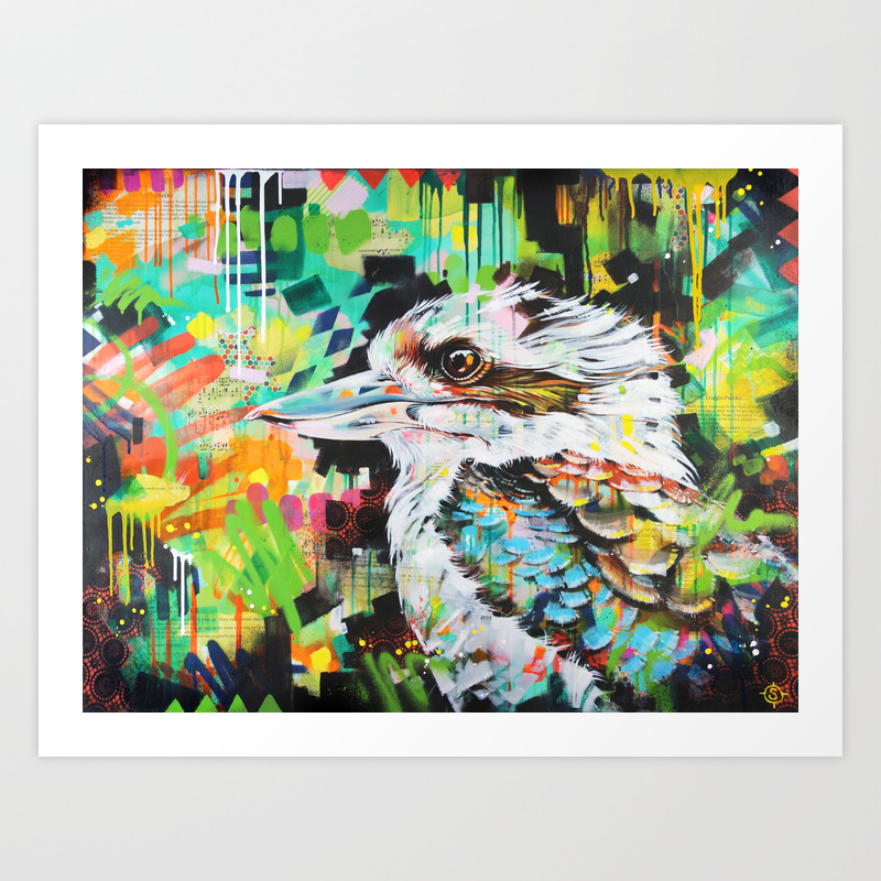 Serious Business Kookaburra Art Print By Sillierthansally Society6