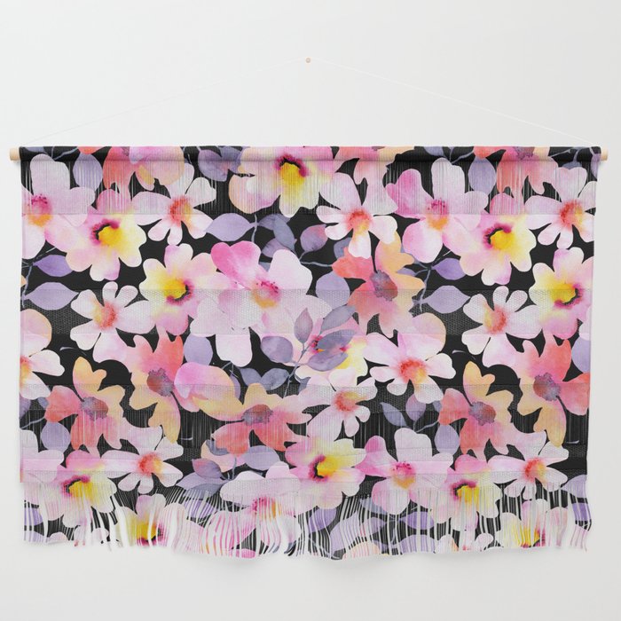 Pink-Indigo flowers  Wall Hanging