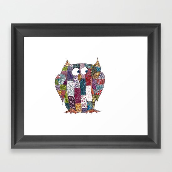 Logcabin Owl Framed Art Print