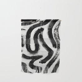 Black and White Abstract Pattern 1: A minimal black and white pattern by Alyssa Hamilton Art Wall Hanging