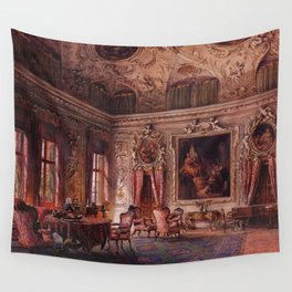 Interior Portrait, Music Room, The Salone of the Palazzo Barbaro by Ludwig Passini Wall Tapestry