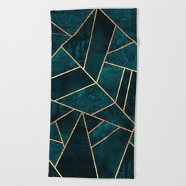 Deep Teal Stone Beach Towel