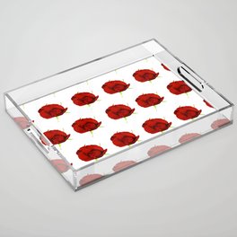 Crimson rose block Acrylic Tray