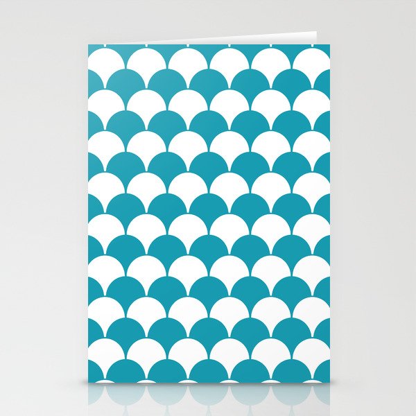 Fan Pattern 321 Turquoise Stationery Cards