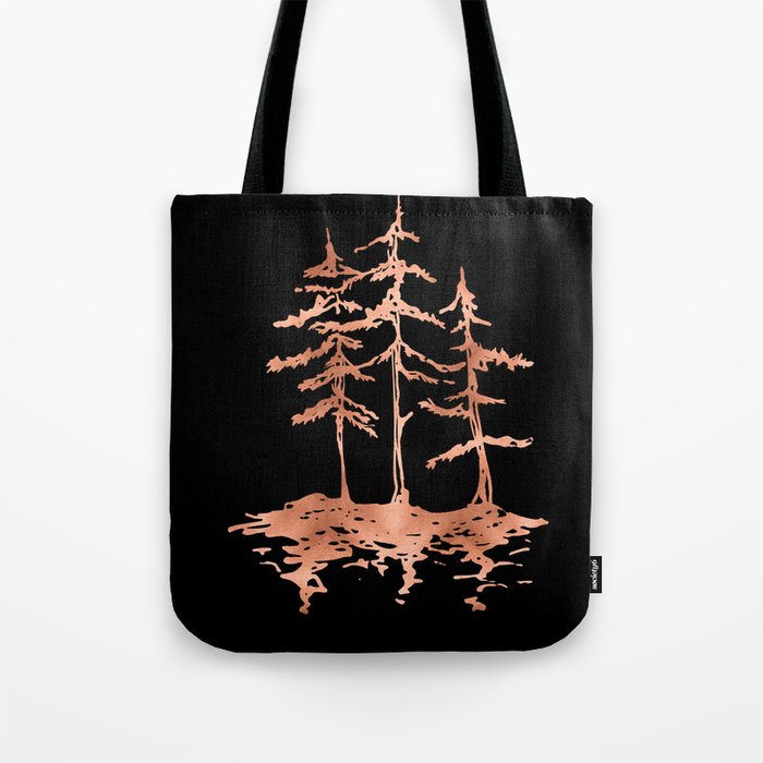 THE THREE SISTERS Trees Rose Gold Tote Bag