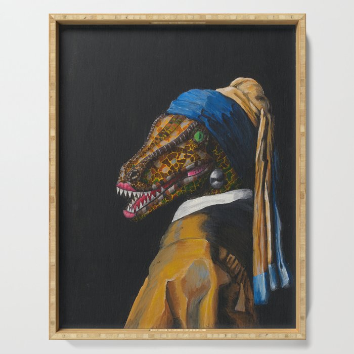 "The Clever Girl with a Pearl Earring" by Jen Hinkle Serving Tray