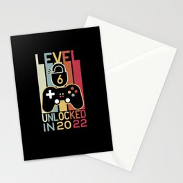 Level 6 unlocked in 2022 gamer 6th birthday gift Stationery Card