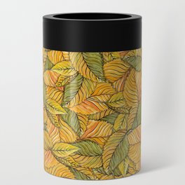 Golden leaves autumn theme Can Cooler
