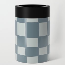 Tipsy checker in blue fog Can Cooler
