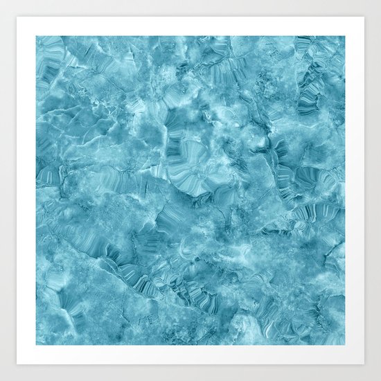 Blue onyx marble Art Print