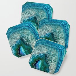 Aqua turquoise agate mineral gem stone Coaster