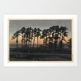 "Sunset at Ichinokura" by Hasui Kawase, 1928 Art Print