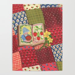 Strawberry Patchwork Poster