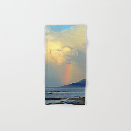 Storm Drops a Rainbow onto Village Hand & Bath Towel