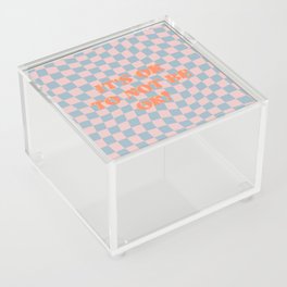 It's OK Quote on Retro Checkered Swirl Pattern Acrylic Box
