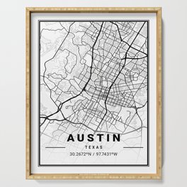 Austin tourist map Serving Tray