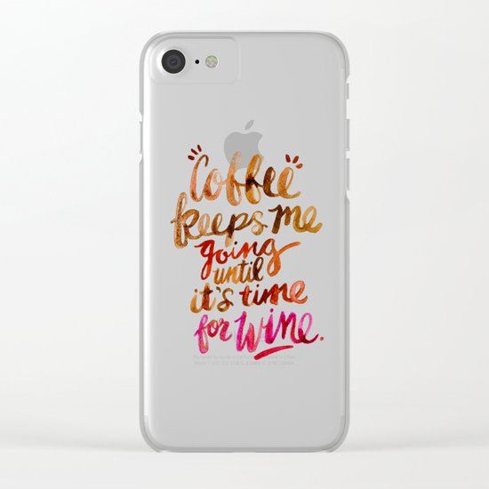 Coffee & Wine – Brown & Magenta Ombré Clear iPhone Case