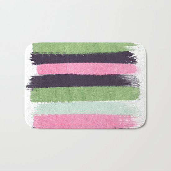 Stripes minimal striped pattern basic nursery gender neutral decor Bath Mat
