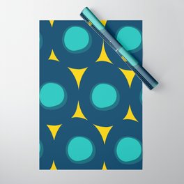 Abstract Minimal Pattern Blue and Yellow Wrapping Paper