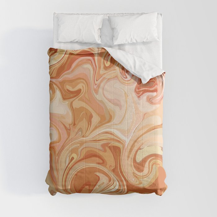Marble Abstract Pink Sahara Desert Comforter