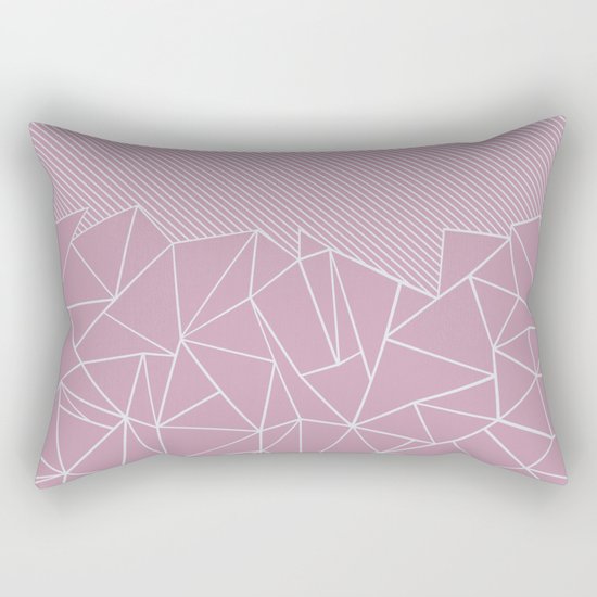 Ab Lines 45 Pink Rectangular Pillow