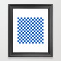 Gingham Brilliant Blue Checked Pattern Gerahmter Kunstdruck