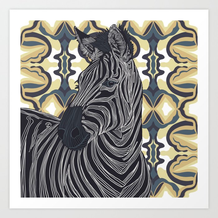 Zebra Portrait Art Print