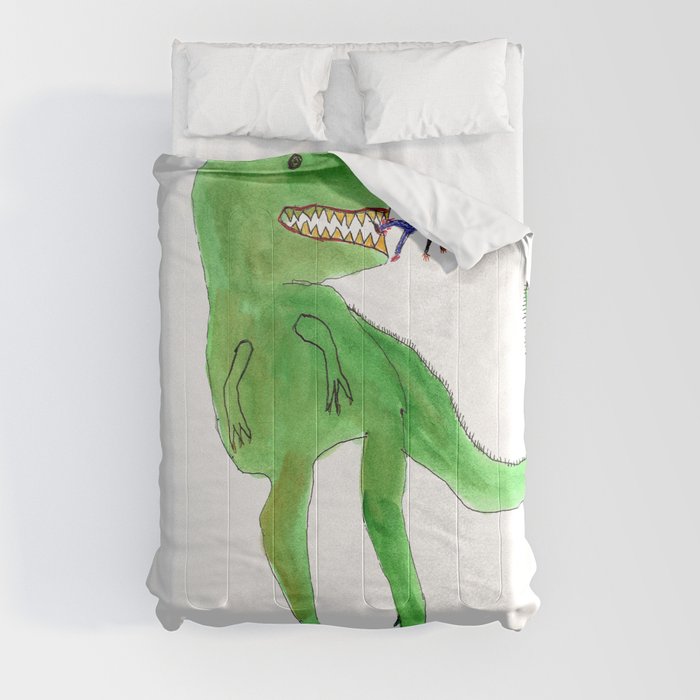 Dinosaur and Tiny Man Comforter