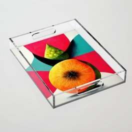 Inner Fruit - Abstract Minimalist Digital Retro Poster Art Acrylic Tray